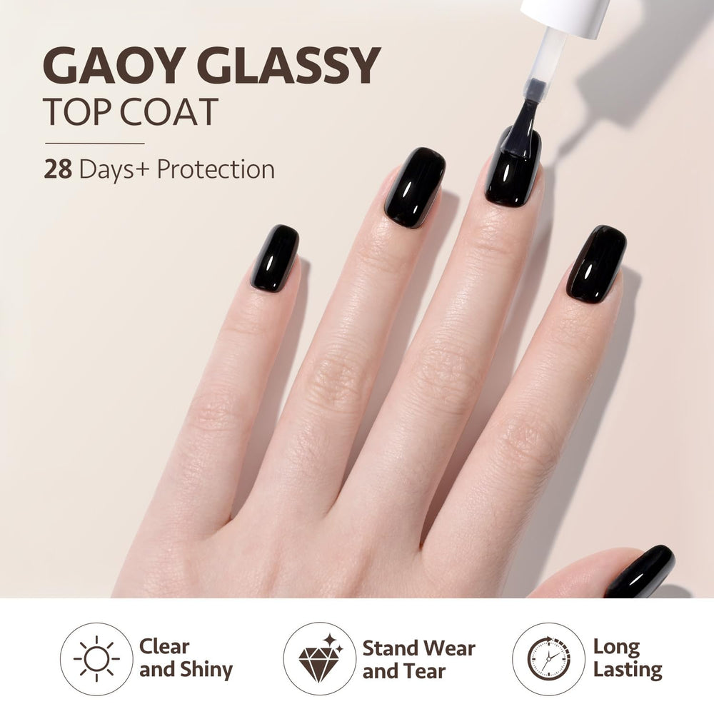 GAOY brillo transparente tipo vidrio para uñas luminosas y definidas