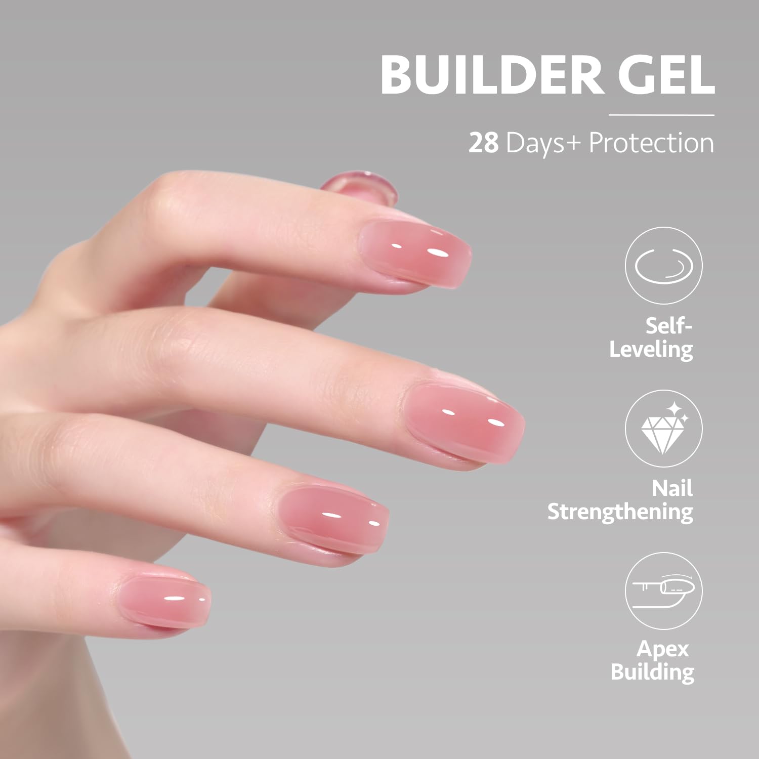 GAOY Builder Gel curado en UV a 60 segundos