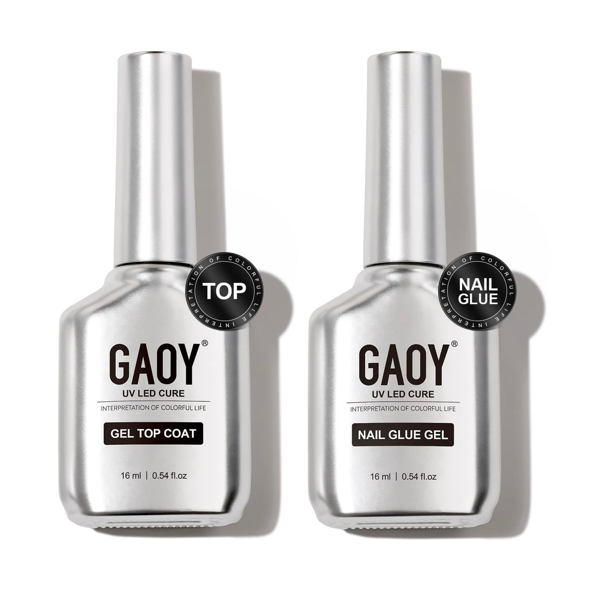 GAOY gel capa superior 16 ml: acabado transparente y brillo cristalino para uñas pulidas.