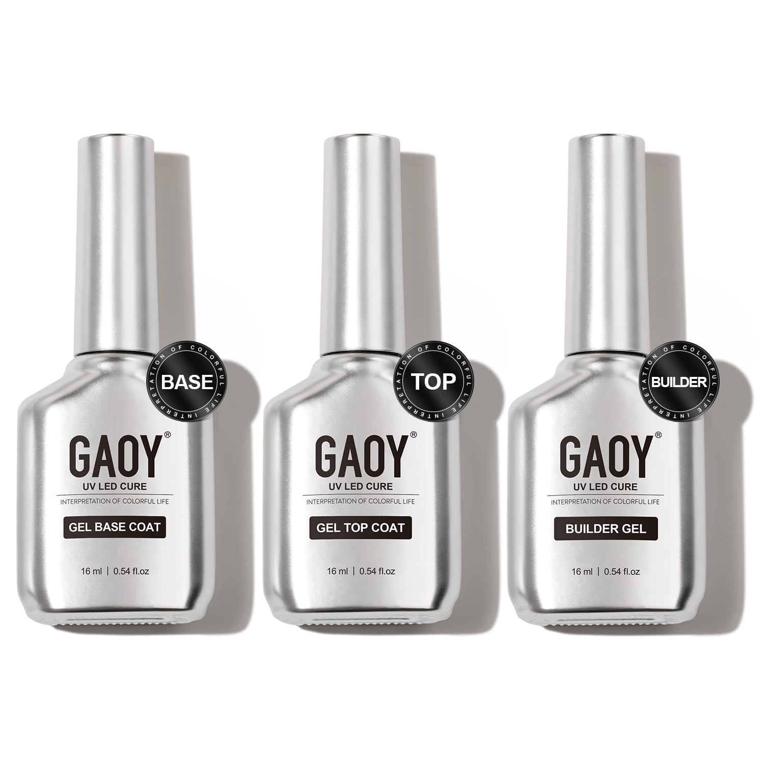 GAOY capa superior gel brillo en botella, proporciona brillo duradero.