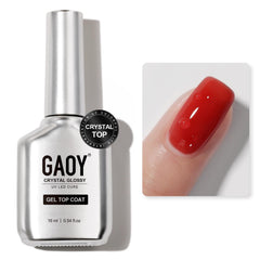 GAOY capa superior gel cristal 16ml: brillo suave y duradero.