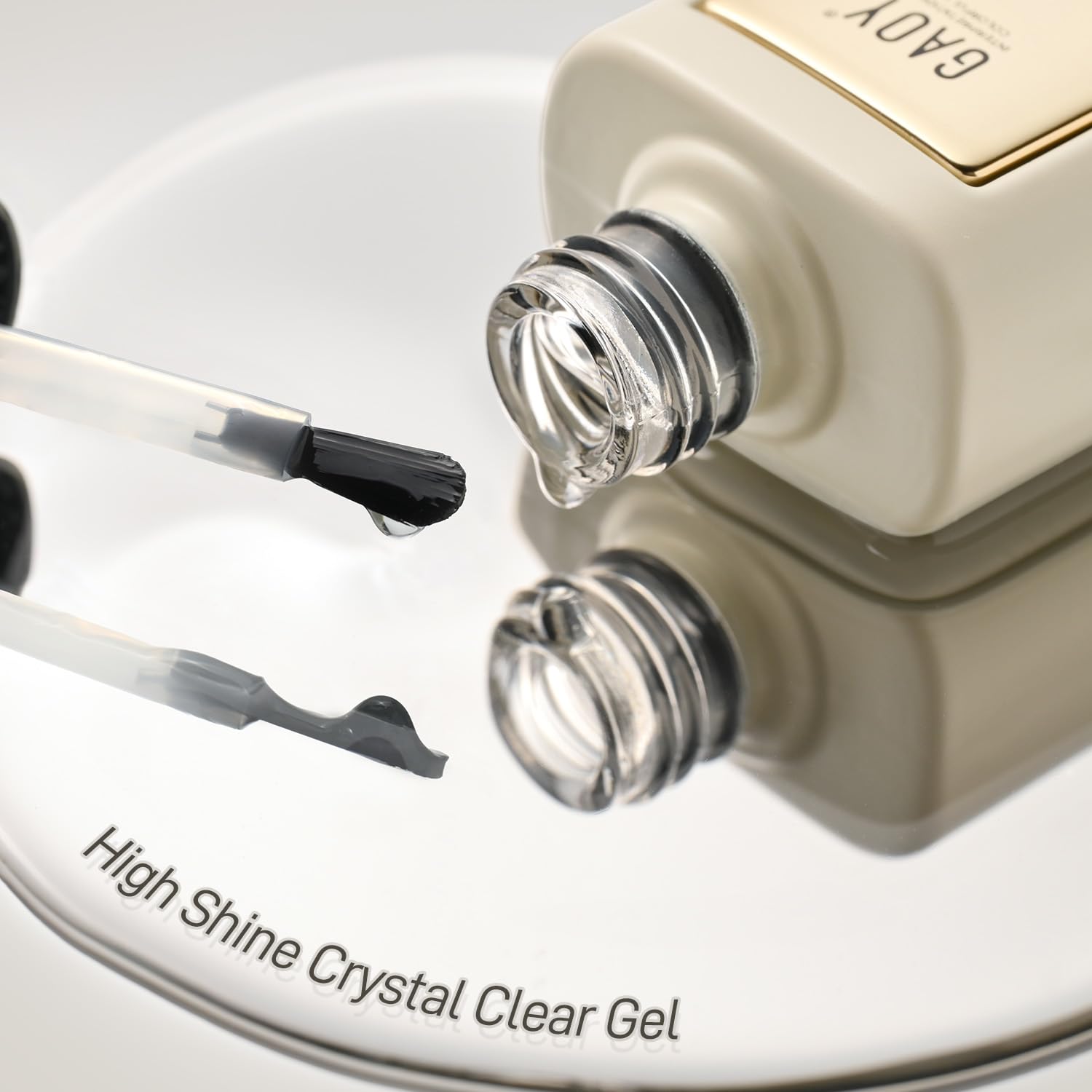 GAOY capa superior de gel cristal, curado en 60 segundos bajo UV.