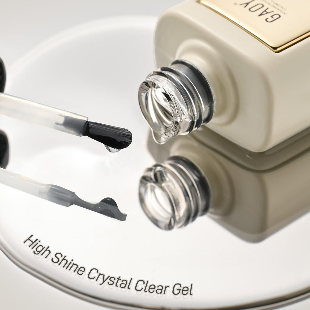 GAOY capa superior de gel cristal, curado en 60 segundos bajo UV.
