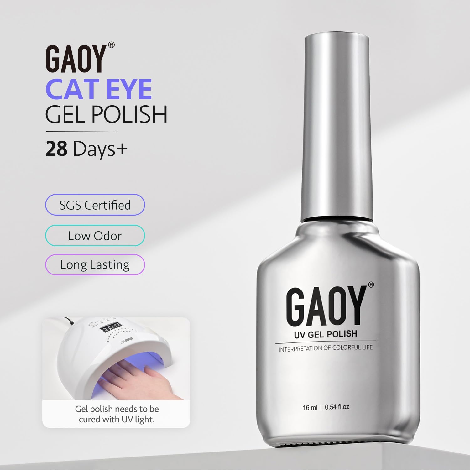 GAOY Esmalte de 16 ml con imán para efecto ojo de gato, ideal para arte en casa.