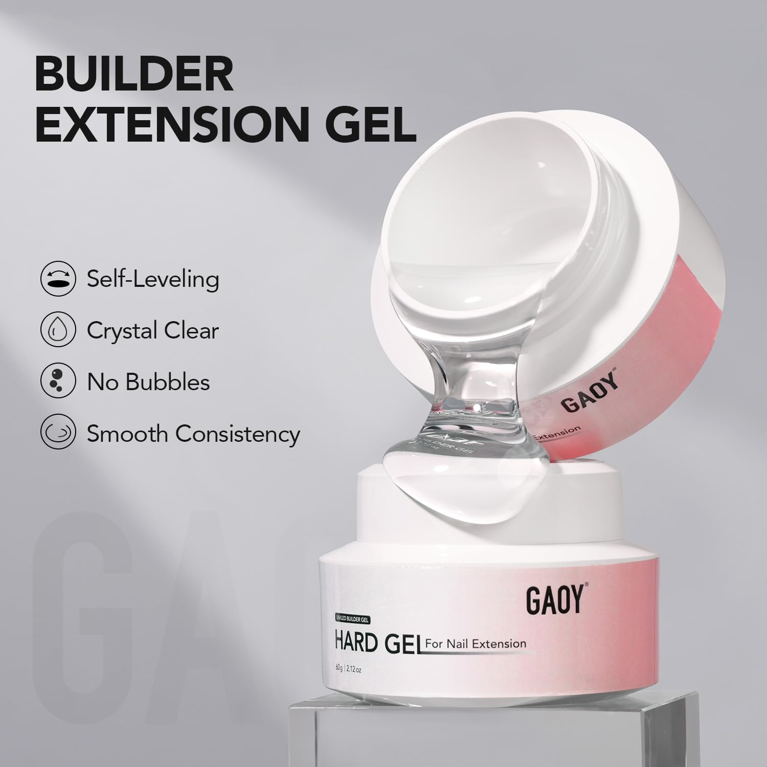 GAOY curado con lámpara UV para endurecer el gel de extensión.