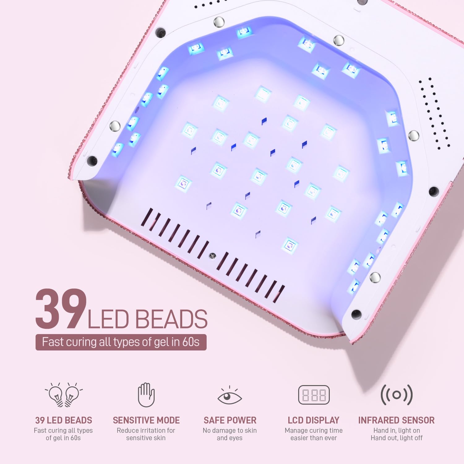 GAOY curado rápido con 39 led para uñas gel en menos tiempo