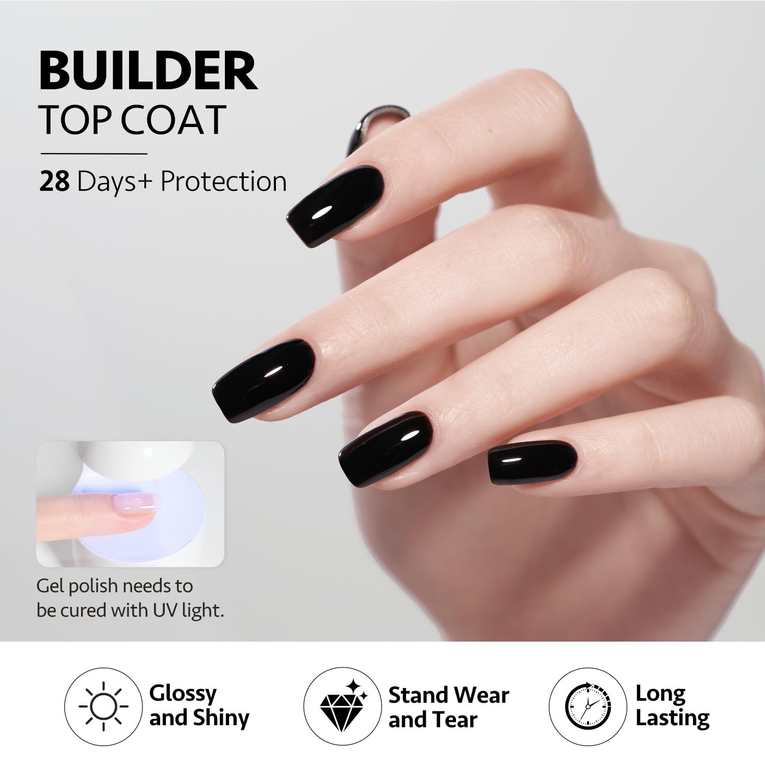 GAOY Curado UV 60s: capa superior gel para manicuras.