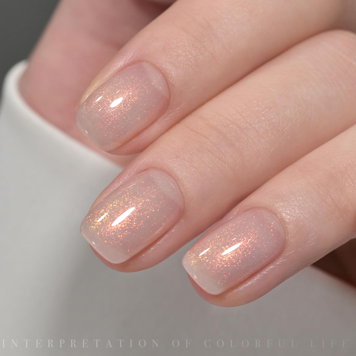 GAOY Shimmer Gel: detalle de brillo holográfico para uñas