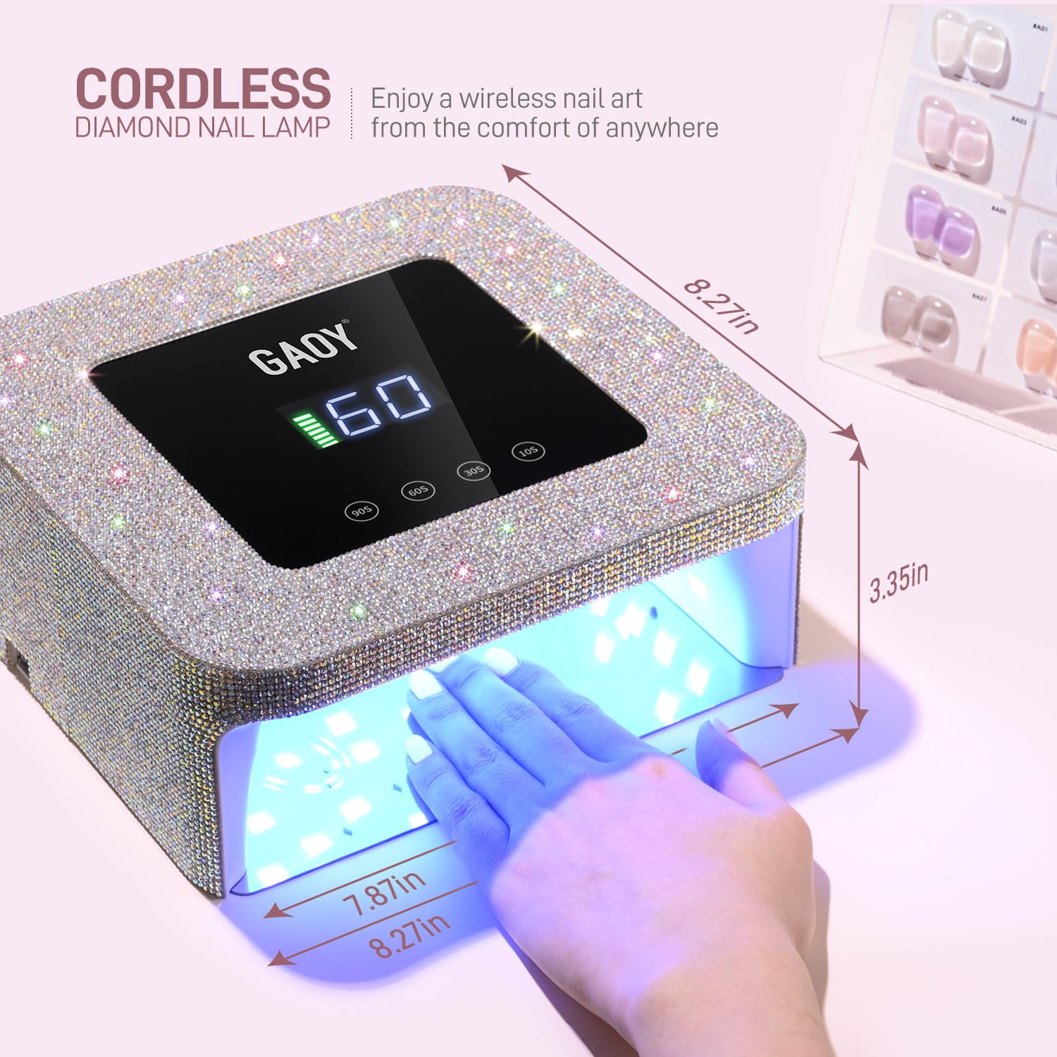 GAOY brillo diamante para uñas con acabado profesional en casa.
