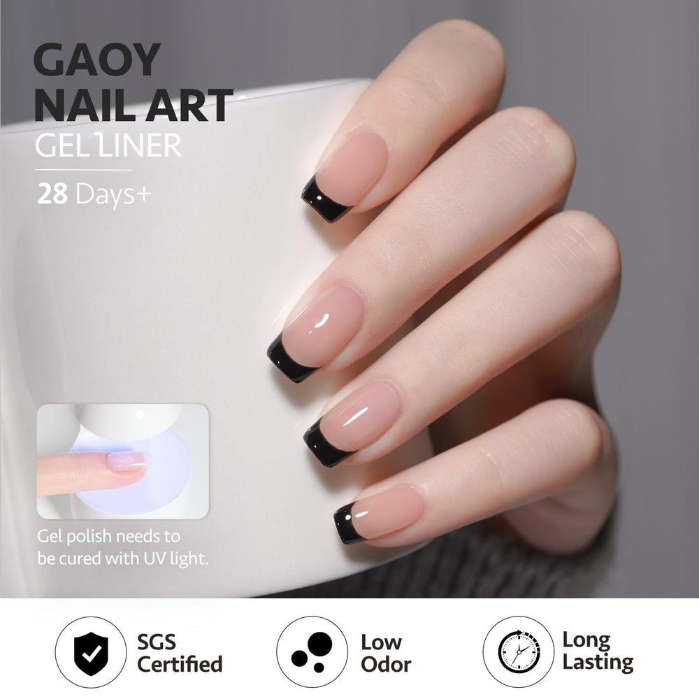 GAOY diseño remolino negro para estilo moderno en uñas