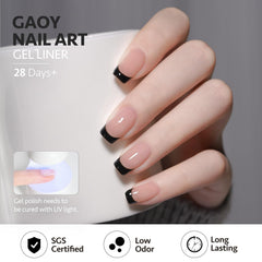 GAOY diseño remolino negro para estilo moderno en uñas