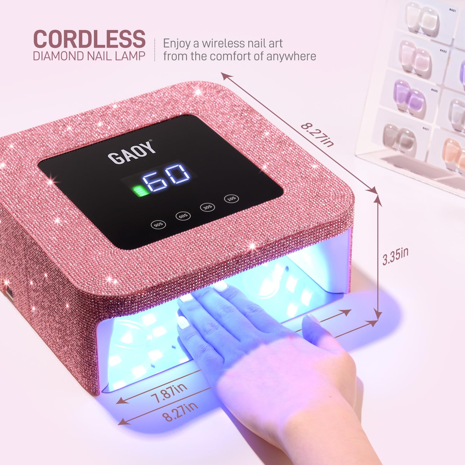 GAOY diseño rosa diamante añade estilo profesional a la estación de uñas