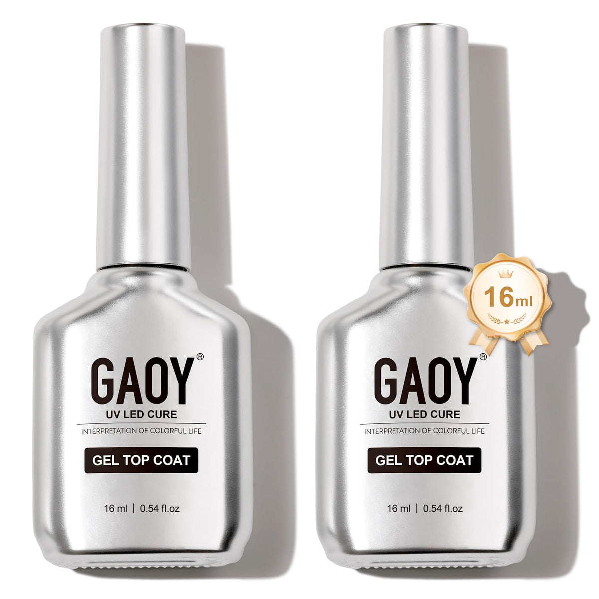GAOY dos frascos de gel transparente con alto brillo para manicura