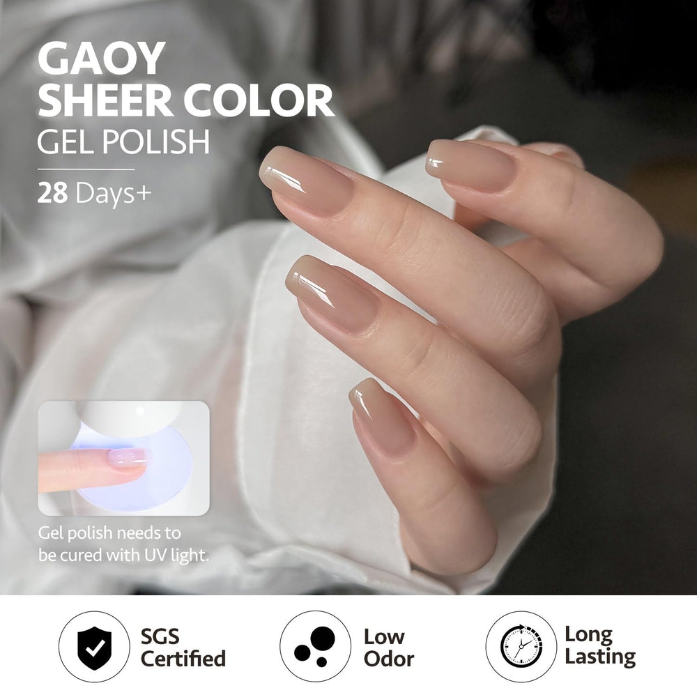 GAOY Jelly duración de hasta cuatro semanas con base y top coat.