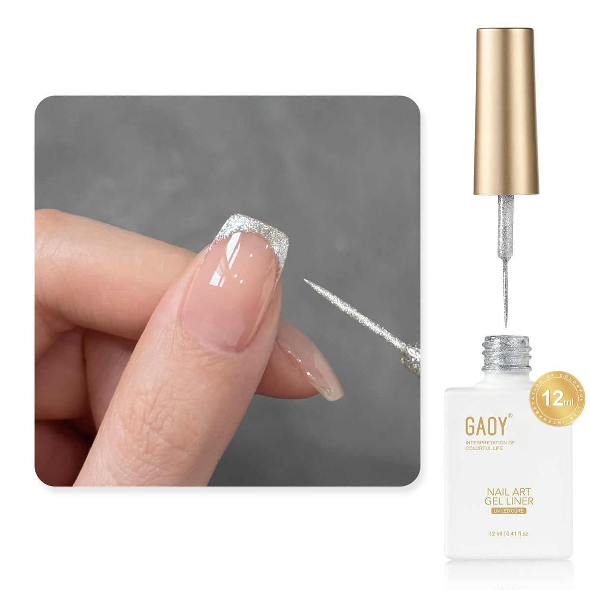 GAOY Esmalte Gel Efecto Ojo de Gato Remolino con brillo y reflejos para uñas.
