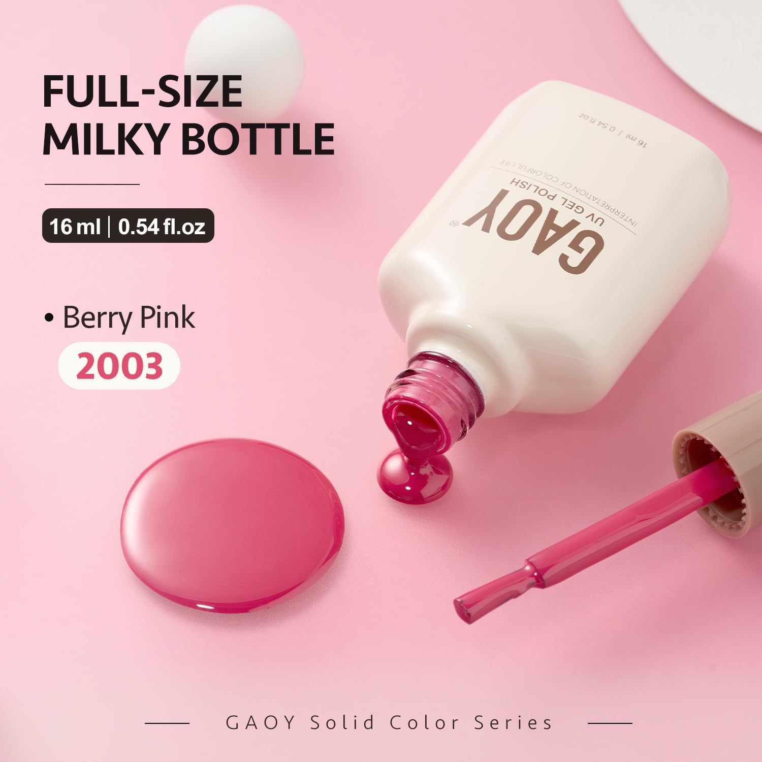 GAOY gel de 16 ml, empaque compacto para sesiones de uñas.