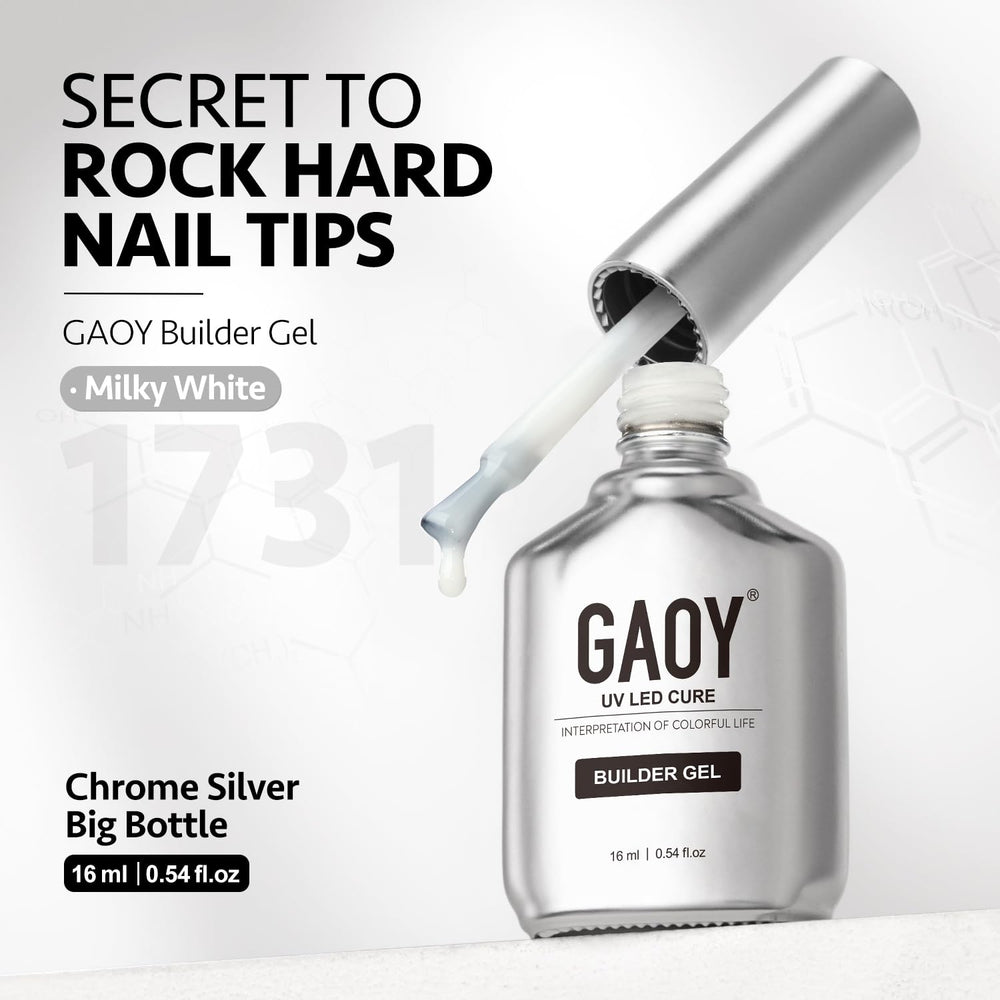 GAOY envase de 16 ml blanco lechoso para uñas.