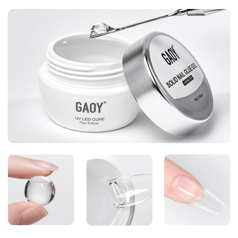 GAOY gel sólido para uñas: envase de 15 g para fijación duradera