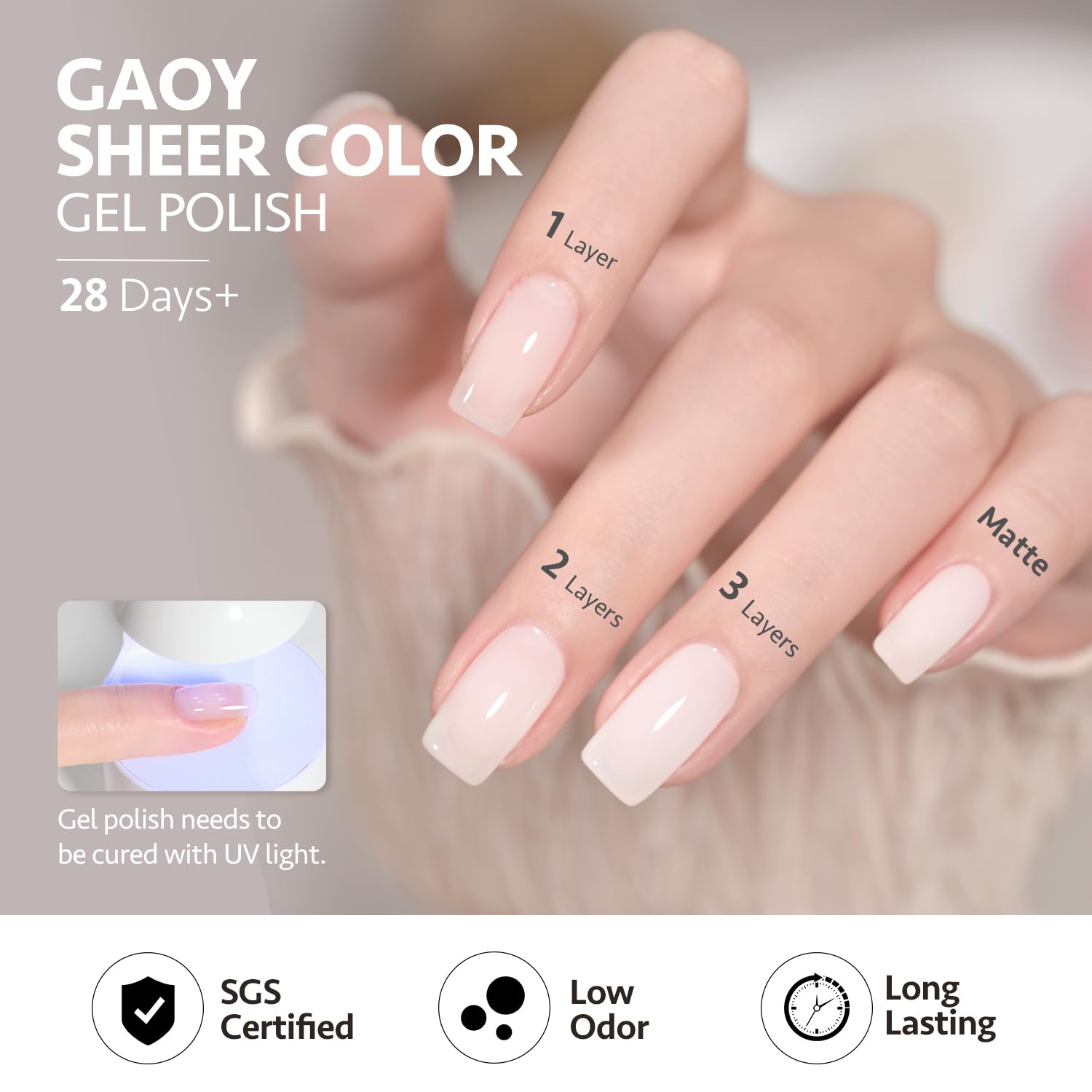 GAOY Esmalte en gel Jelly Gel, acabado cremoso blanco para uñas limpias