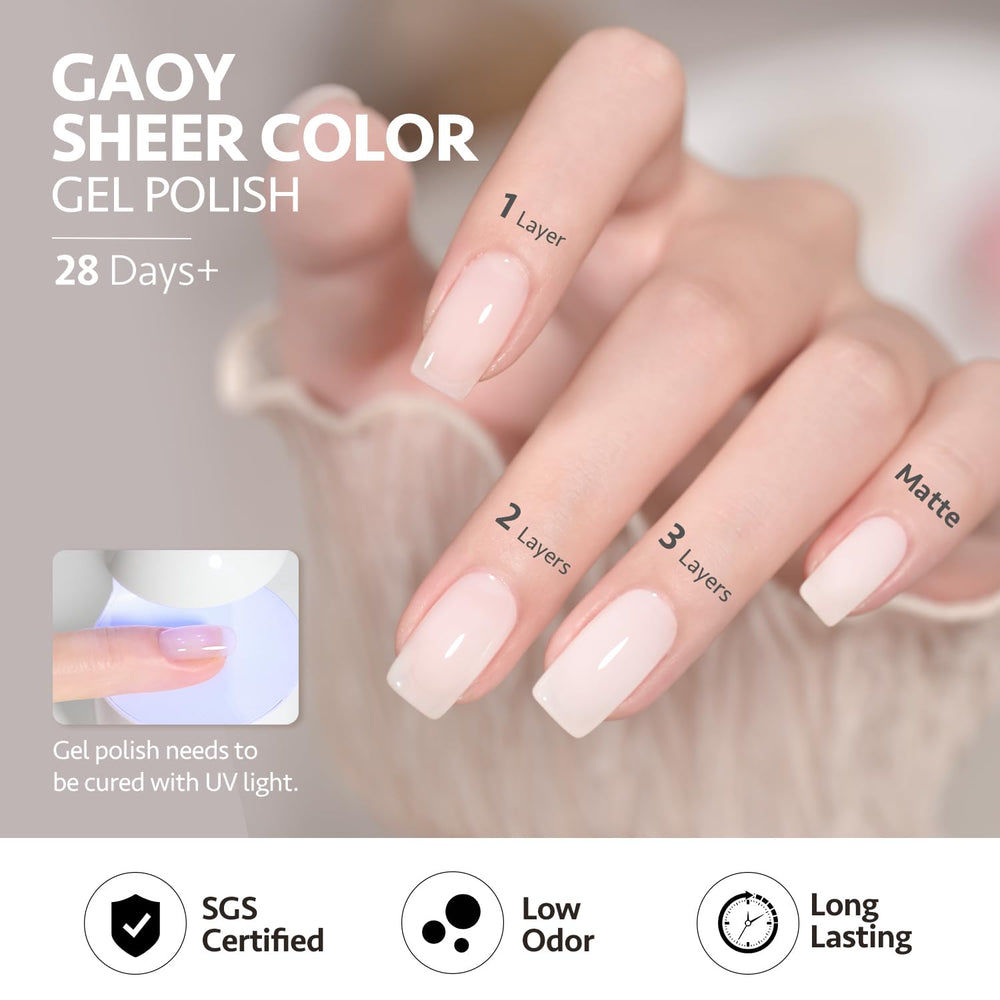 GAOY Esmalte en gel Jelly Gel, acabado cremoso blanco para uñas limpias