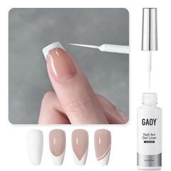 GAOY gel blanco con remolino, botella de 8 ml para diseño de uñas.