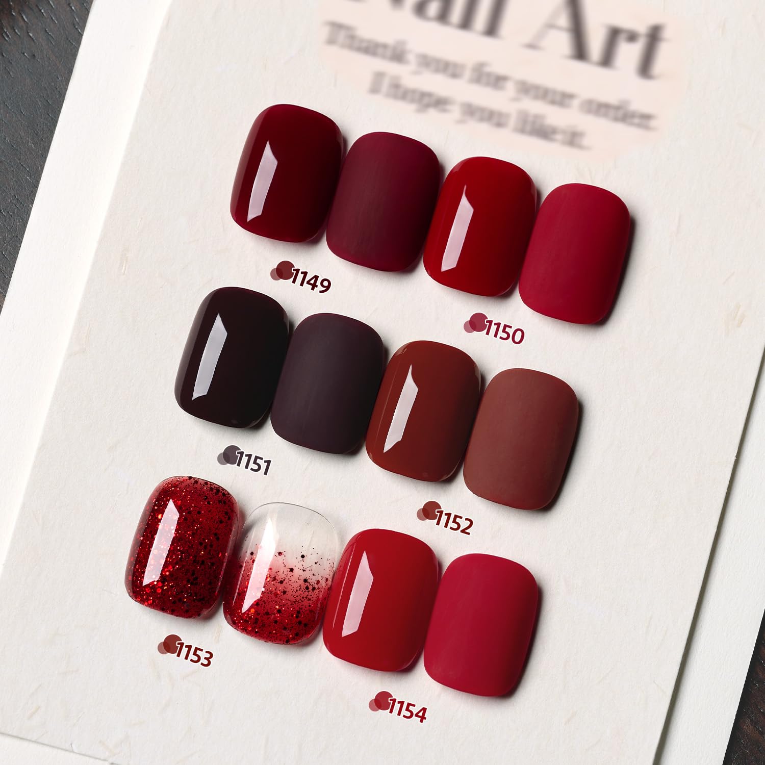 GAOY gel bordo, acabado brillante con capa superior