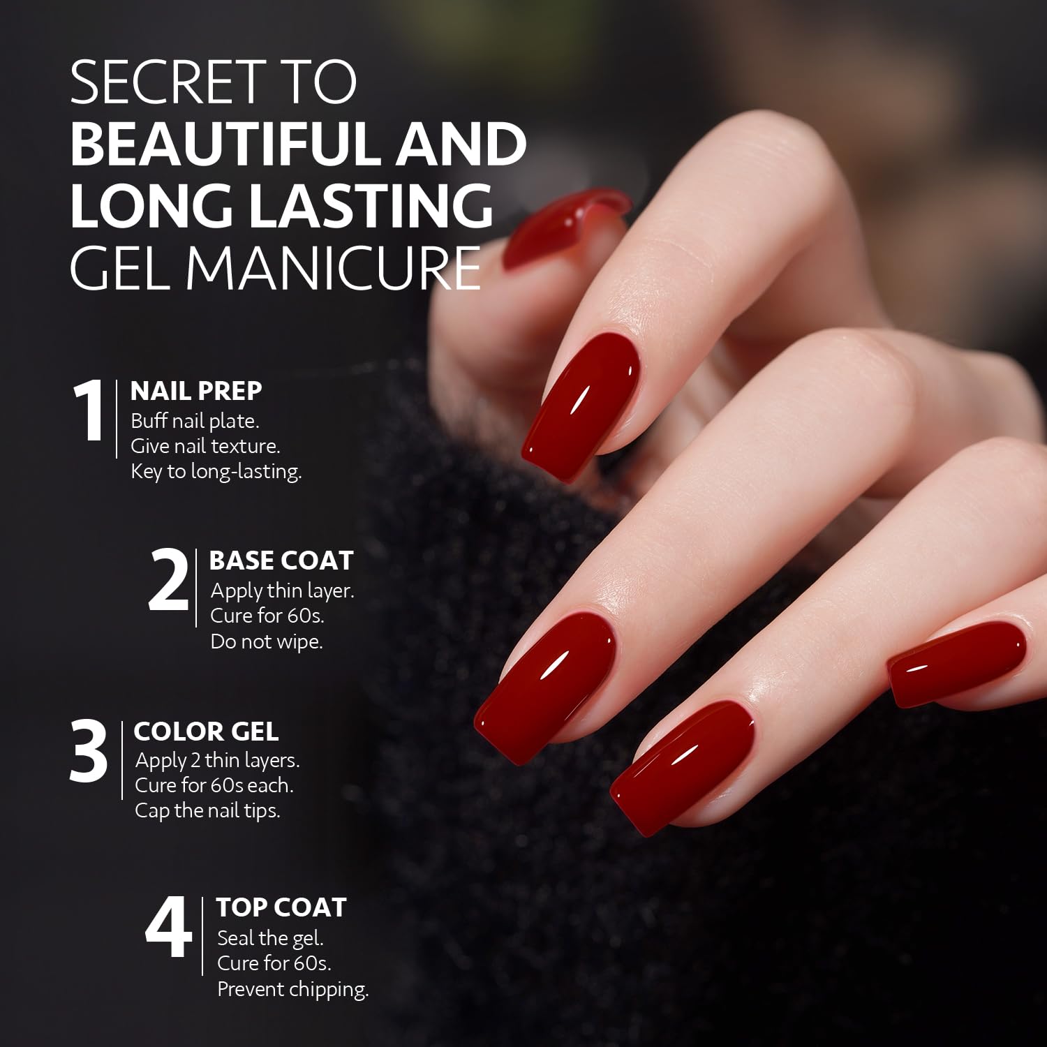 GAOY gel bordo, manicura duradera de hasta 4 semanas