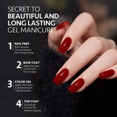 GAOY gel bordo, manicura duradera de hasta 4 semanas