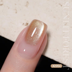 GAOY Jelly Gold Esmalte Gel brillo holográfico y reflector en las uñas