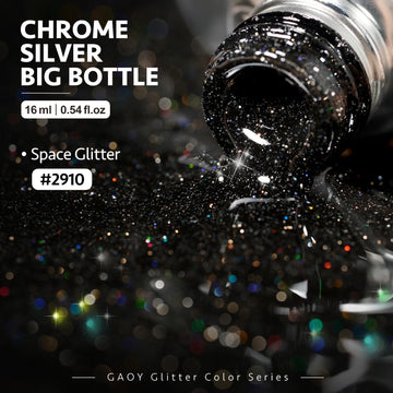 GAOY gel glitter negro, secado rápido para uñas en casa.