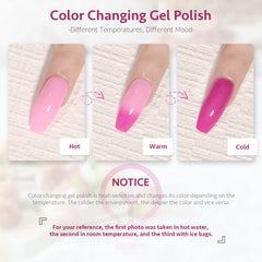 GAOY esmalte gel cambio de color rosado, acabado brillante para salones y casa.