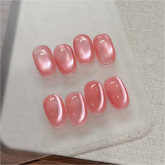 GAOY esmalte gel ojo de gato rosa coral, brillo elegante para uñas duraderas.
