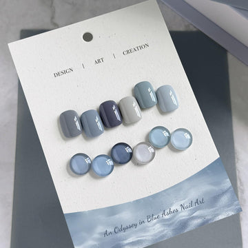 GAOY Esmalte gel Cenizas Azules acabado brillante tras curado para uñas lisas.