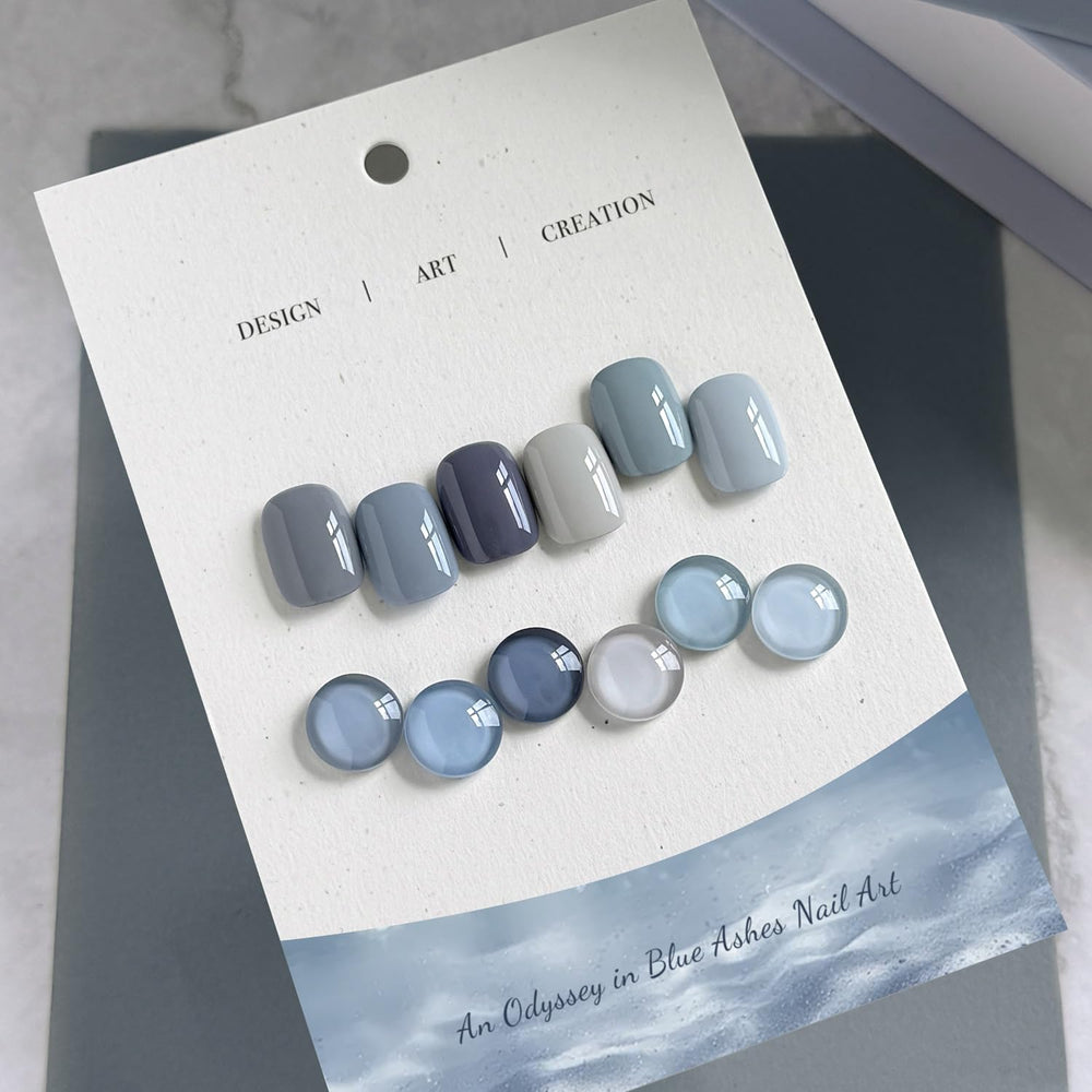 GAOY Esmalte gel Cenizas Azules acabado brillante tras curado para uñas lisas.