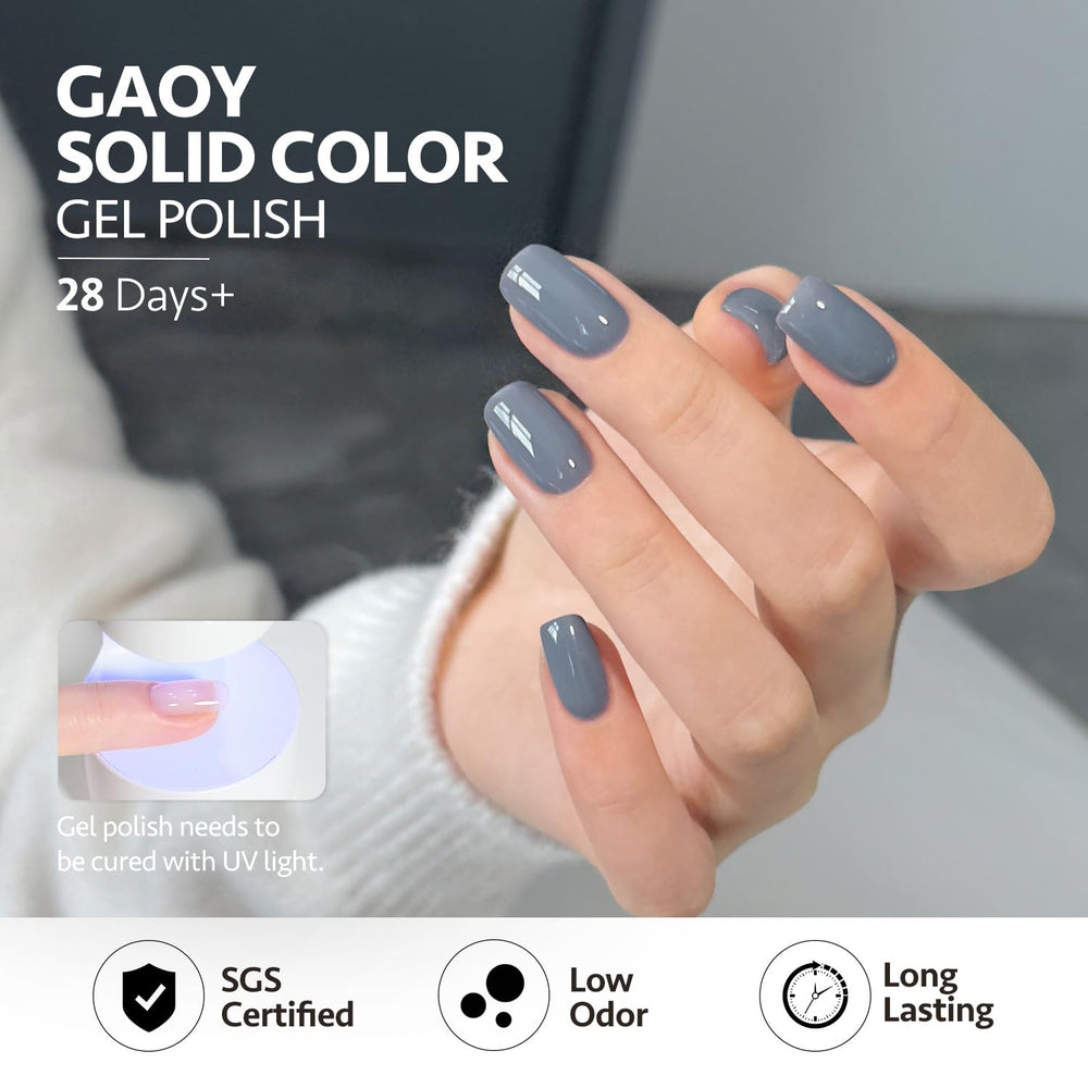 GAOY Esmalte gel Cenizas Azules, kit de 6 colores para manicuras en casa o salón.