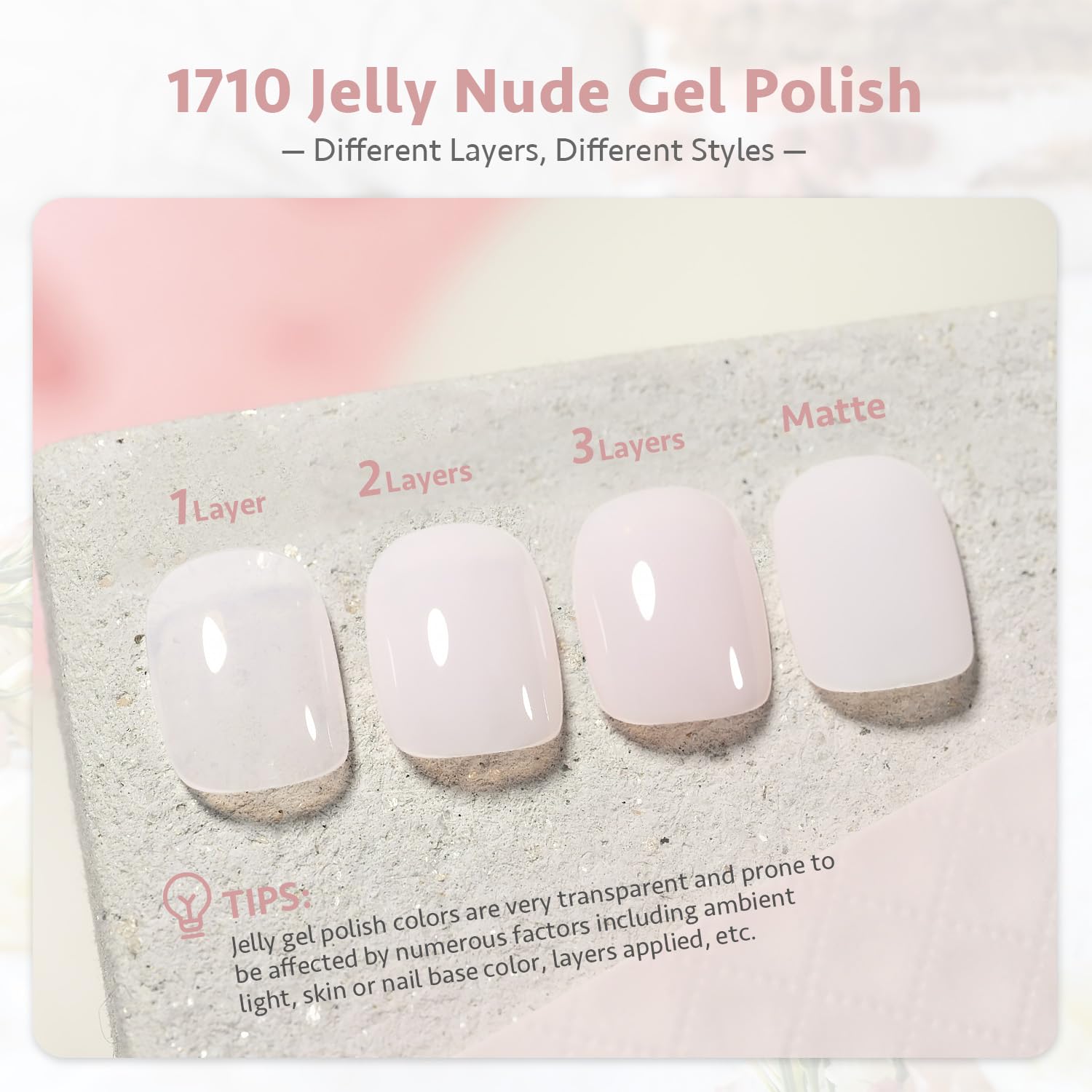 GAOY gel nude translucido, aplicacion suave para capas que crean intensidad