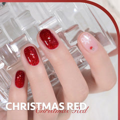 GAOY esmalte gel destellos rojo curado con lámpara UV para secado rápido.