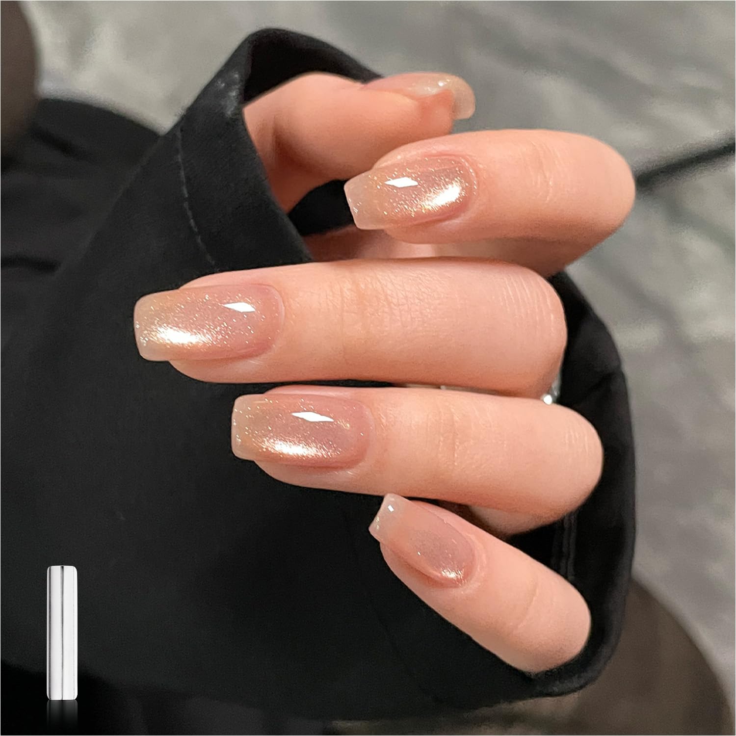 GAOY Esmalte gel rosa ojo de gato con brillo para uñas modernas
