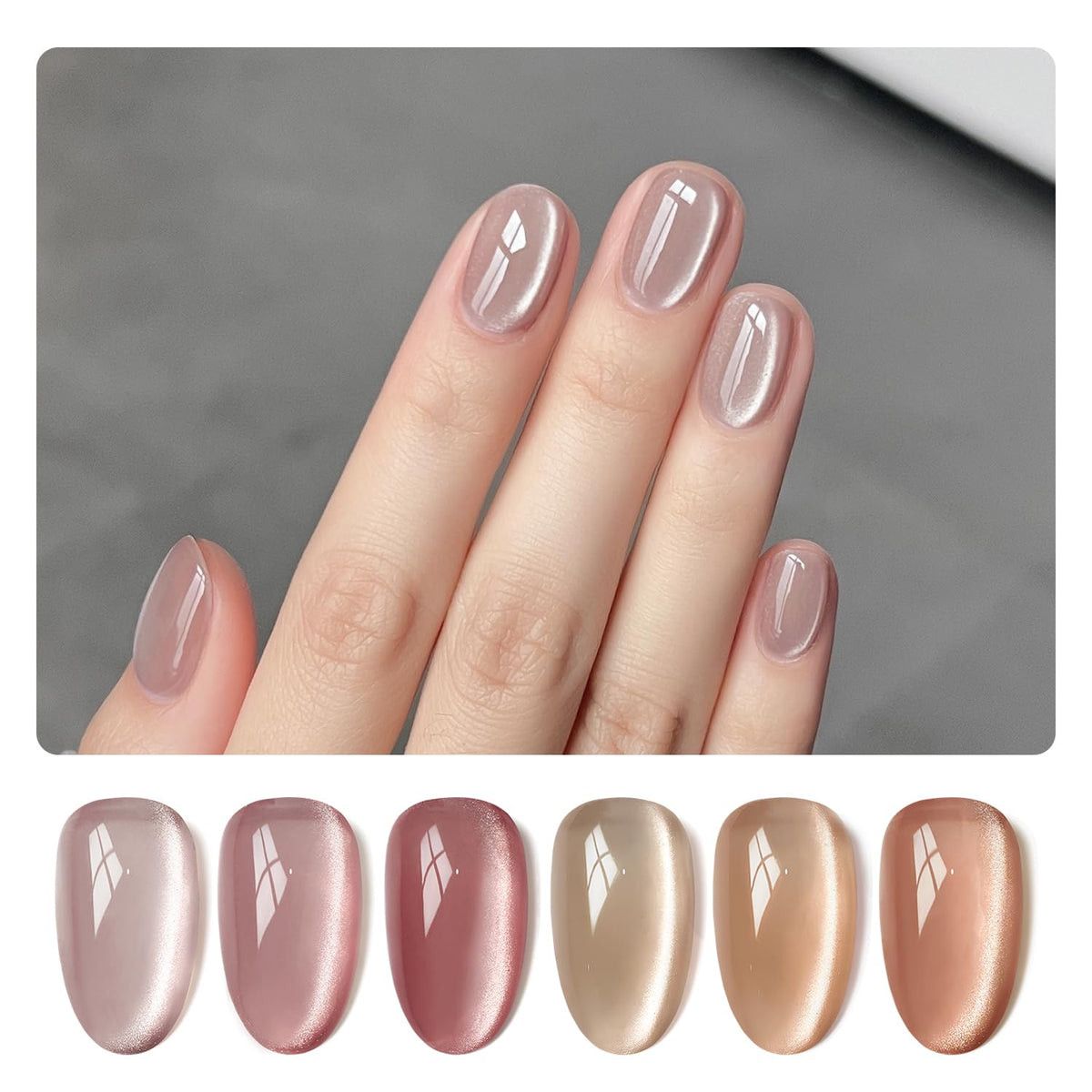 GAOY Esmalte gel ojo de gato rosa con imán para manicura en casa