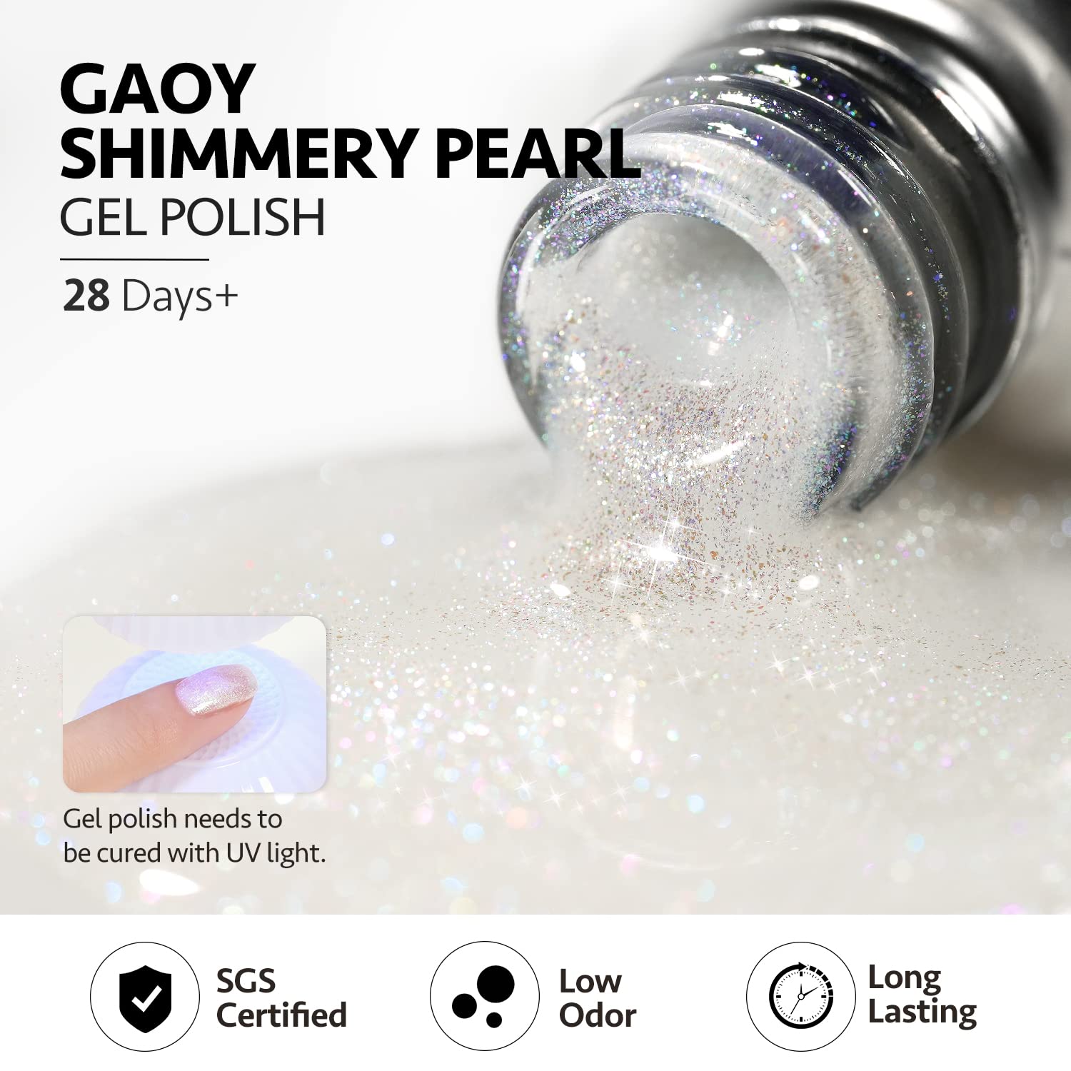 GAOY Esmalte gel con brillo translúcido: envase de 16 ml para proyectos en casa.