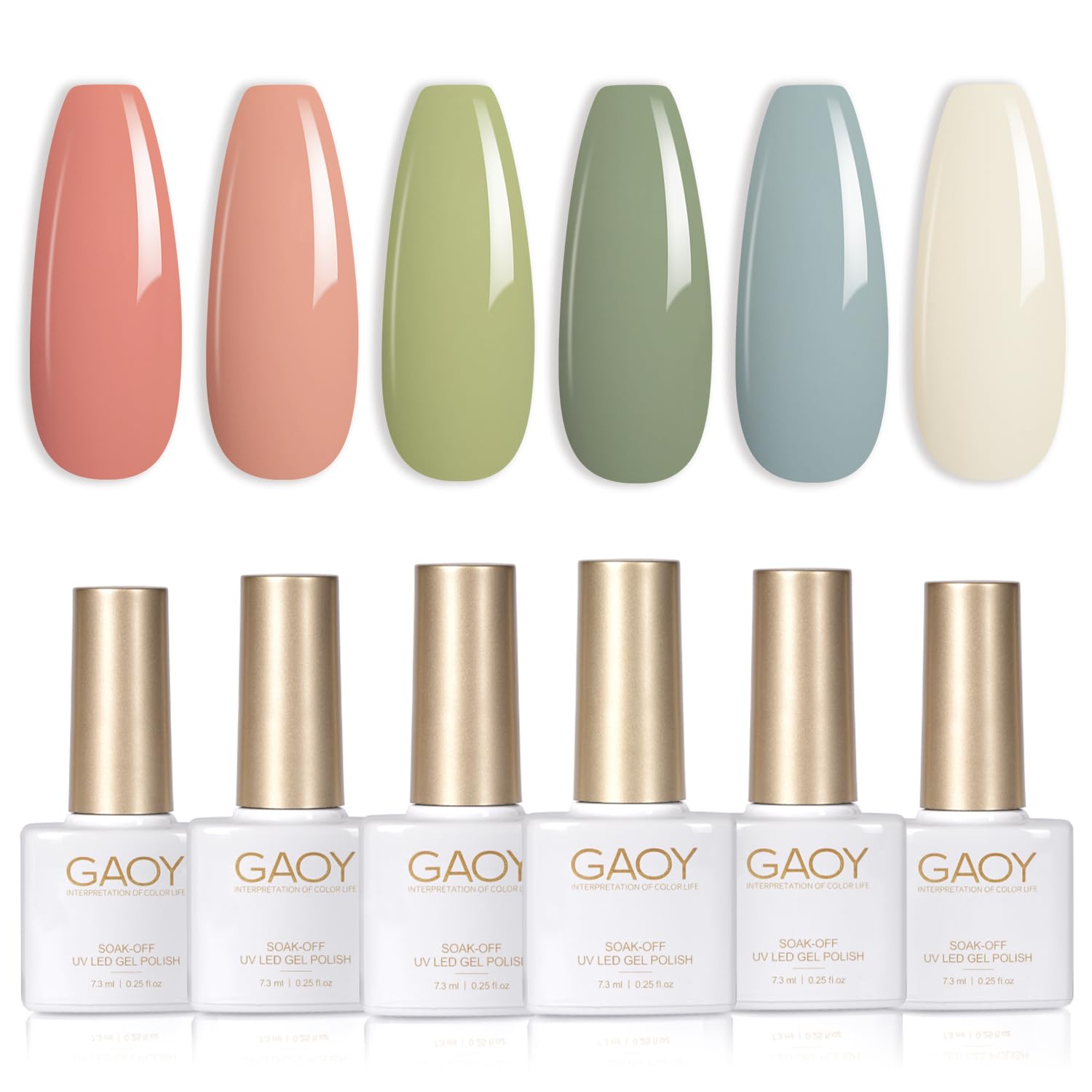 GAOY esmalte gel azul para uñas con acabado brillante