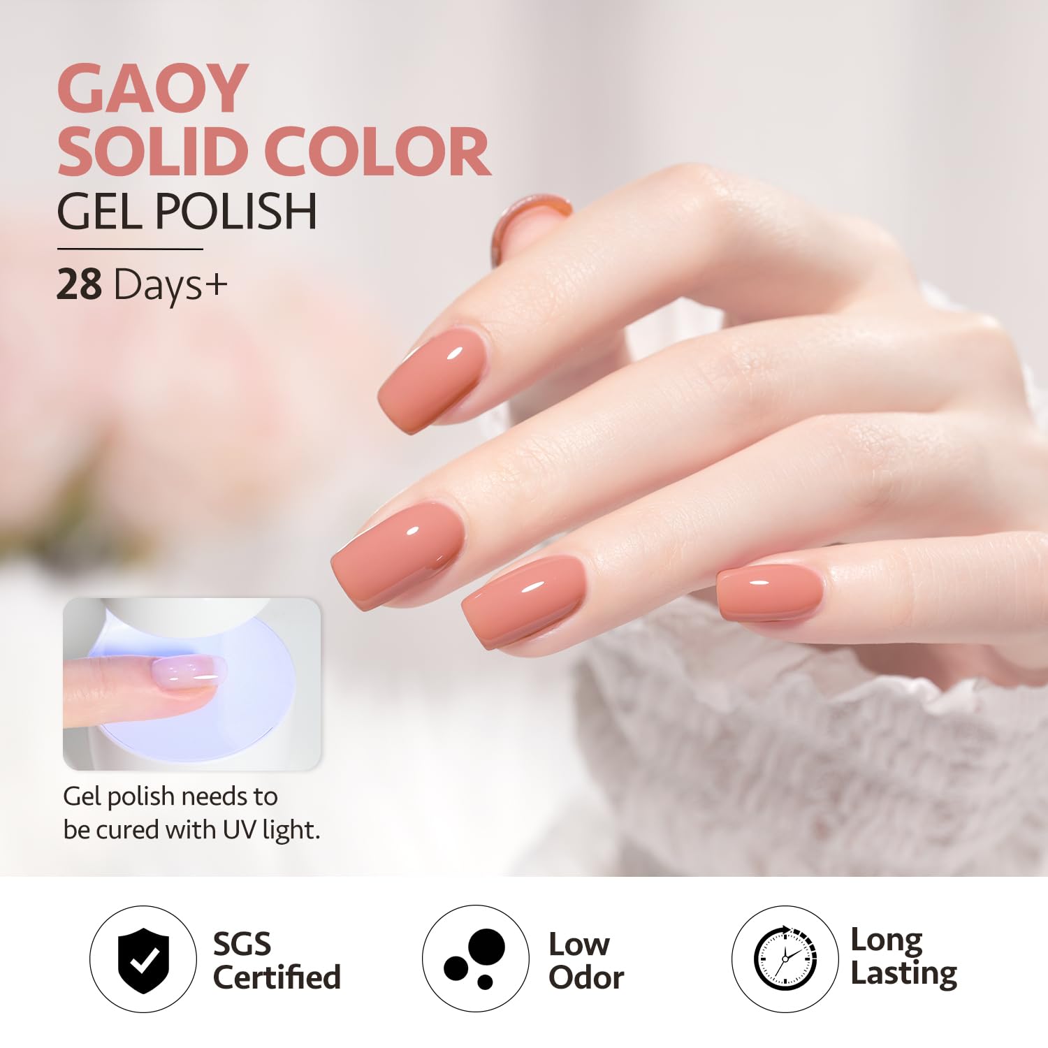 GAOY esmalte gel verde para uñas con acabado suave