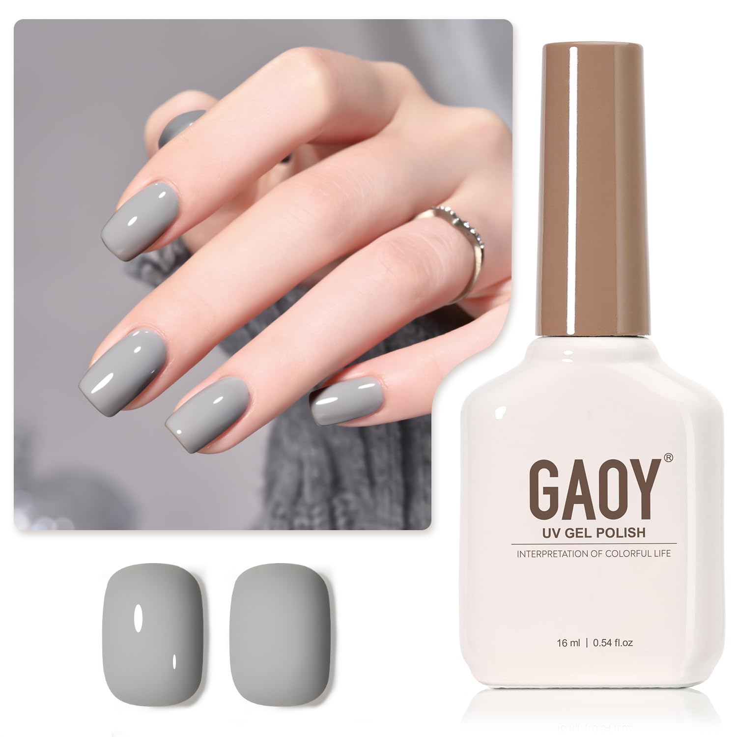 GAOY Esmalte gel gris, botella de 16ml para manicura duradera en casa.