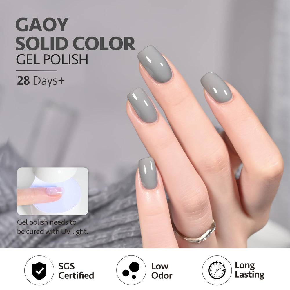 GAOY Esmalte gel gris, envase de 16ml, ideal para repeticiones.