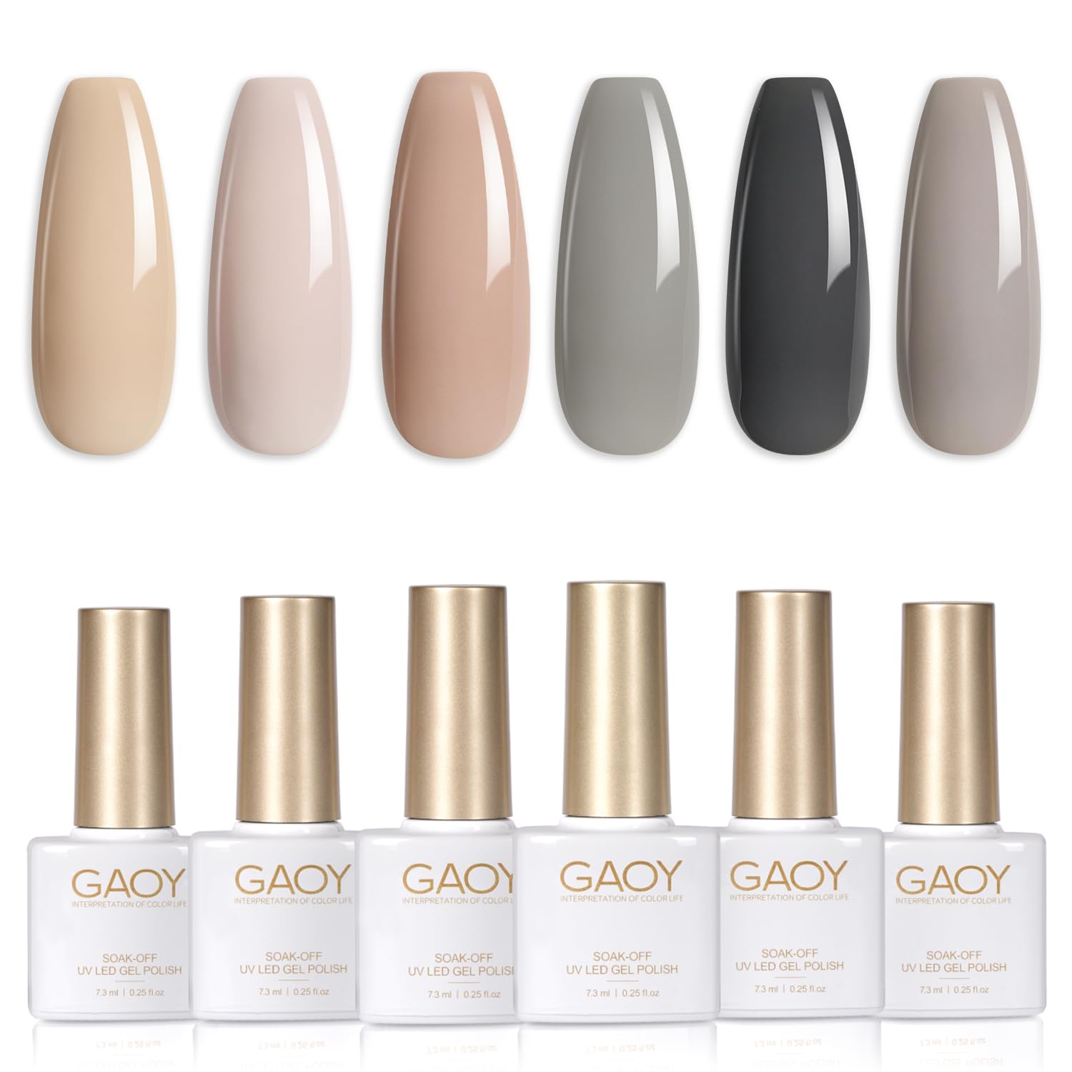 GAOY Esmalte Gel Gris para Uñas, acabado brillante y duradero en casa.