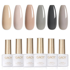 GAOY Esmalte Gel Gris para Uñas, acabado brillante y duradero en casa.