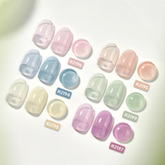 GAOY gel jelly azul translúcido para uñas, estilo de temporada