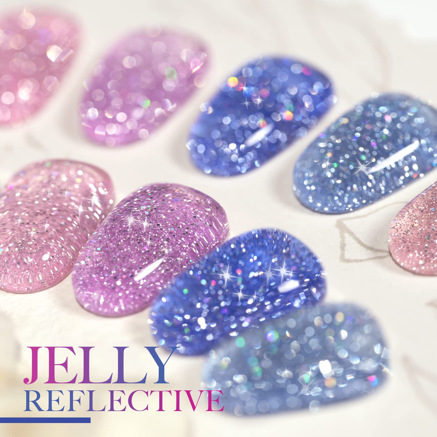 GAOY Jelly Glitter dorado, tono festivo para uñas glamorosas.