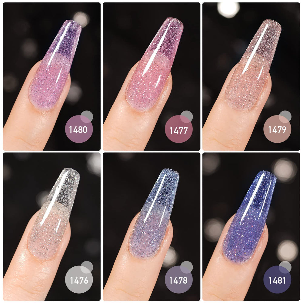 GAOY Jelly Glitter purpura, acabado jelly con brillo sutil.