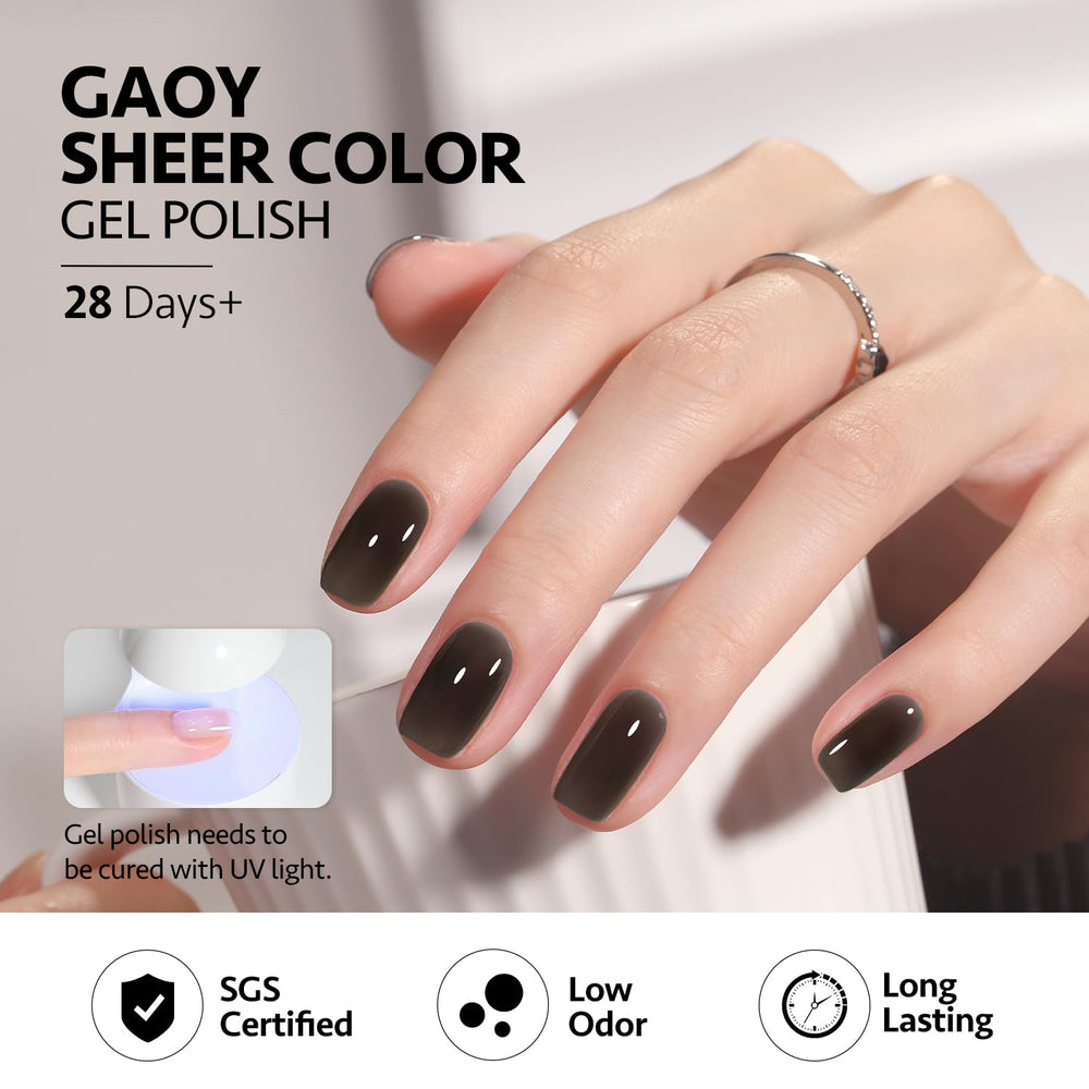 GAOY esmalte gel jelly claro-rosado para uñas, secado rápido y uniforme.